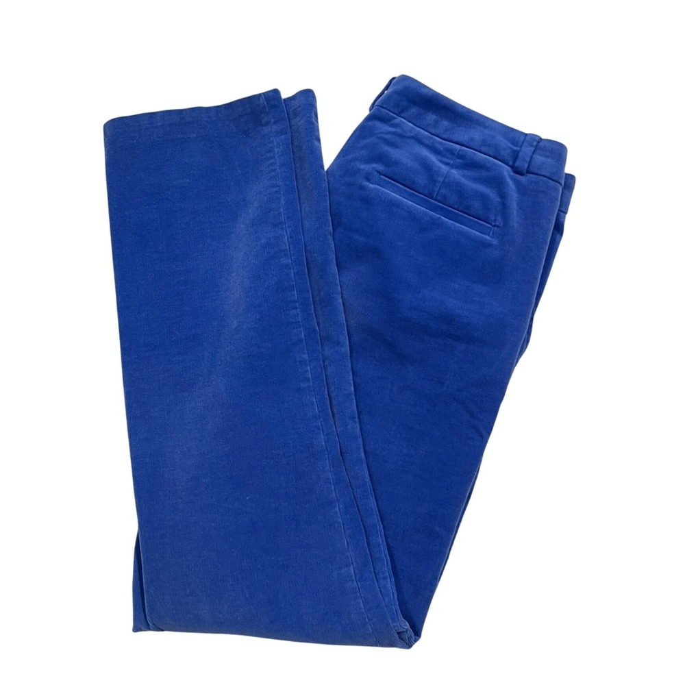 Banana Republic Ryan Slim Straight Corduroy Pants Womens 8 Cobalt Blue Stretch‎